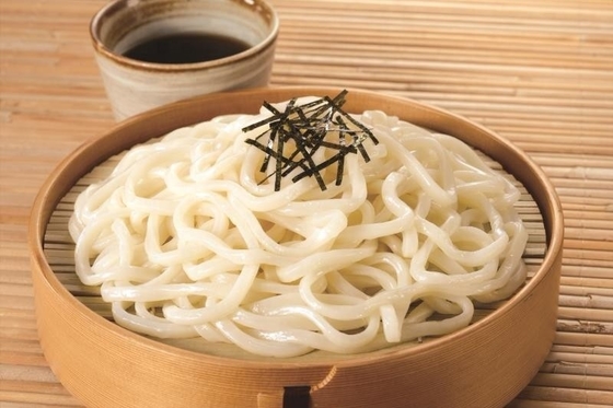 냉동 된 우돈 누드리스 와 백밀 전통 일본식 스타일
